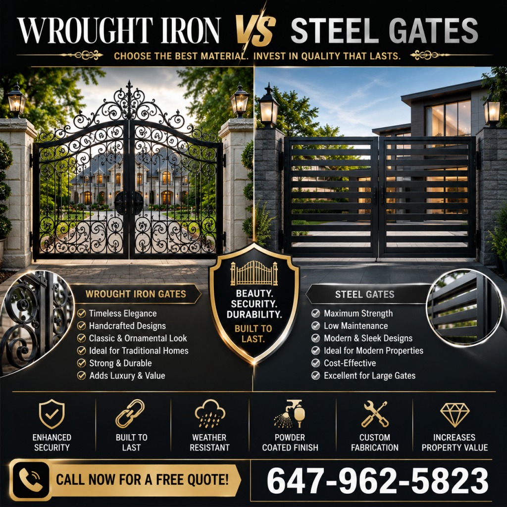 Wrought Iron vs Steel Gates